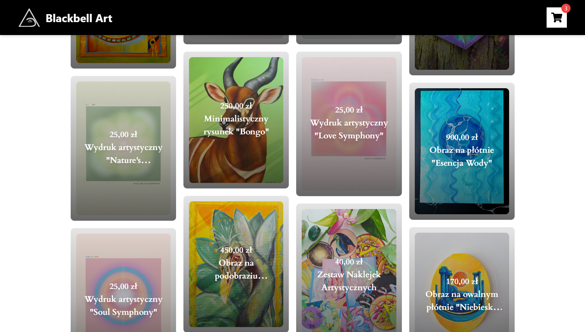 Sztuka nowoczesna sklep online - widok karty produktów Blackbell