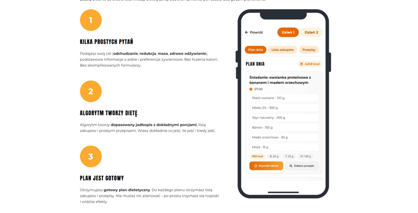 Landing page przygotowany do dalszej rozbudowy o kolejne sekcje i warianty