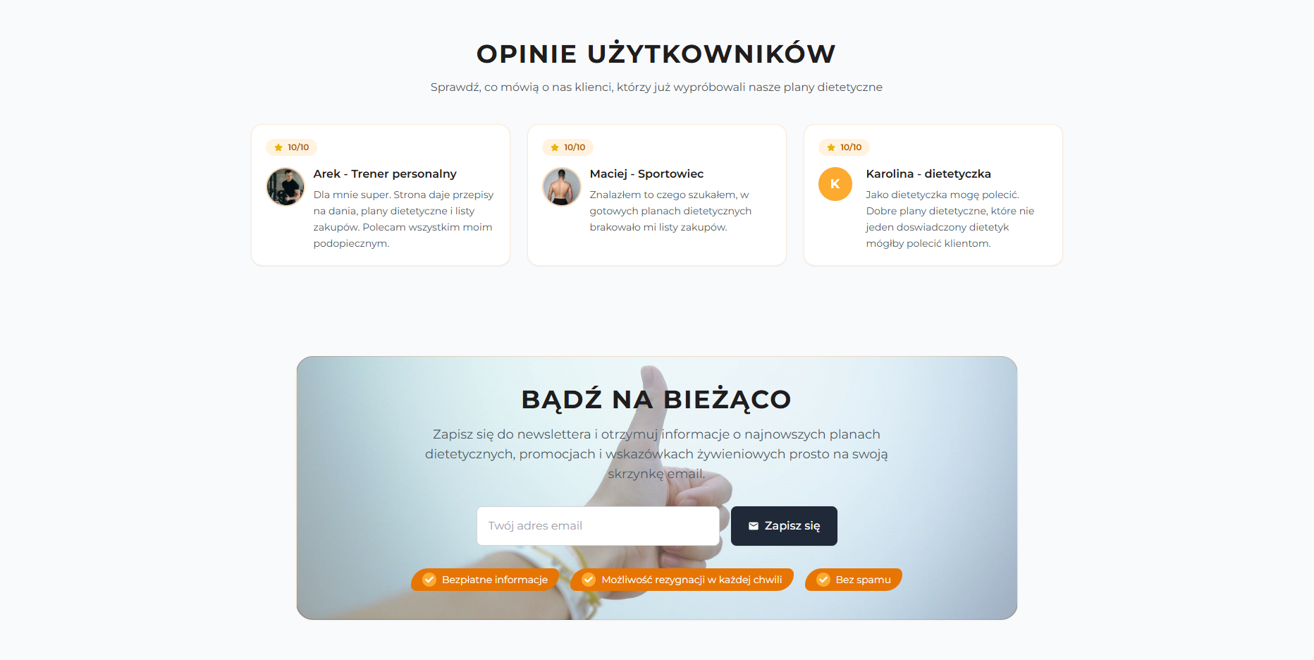 Opinie klientów Dzien Diety - social proof dla usług dietetycznych