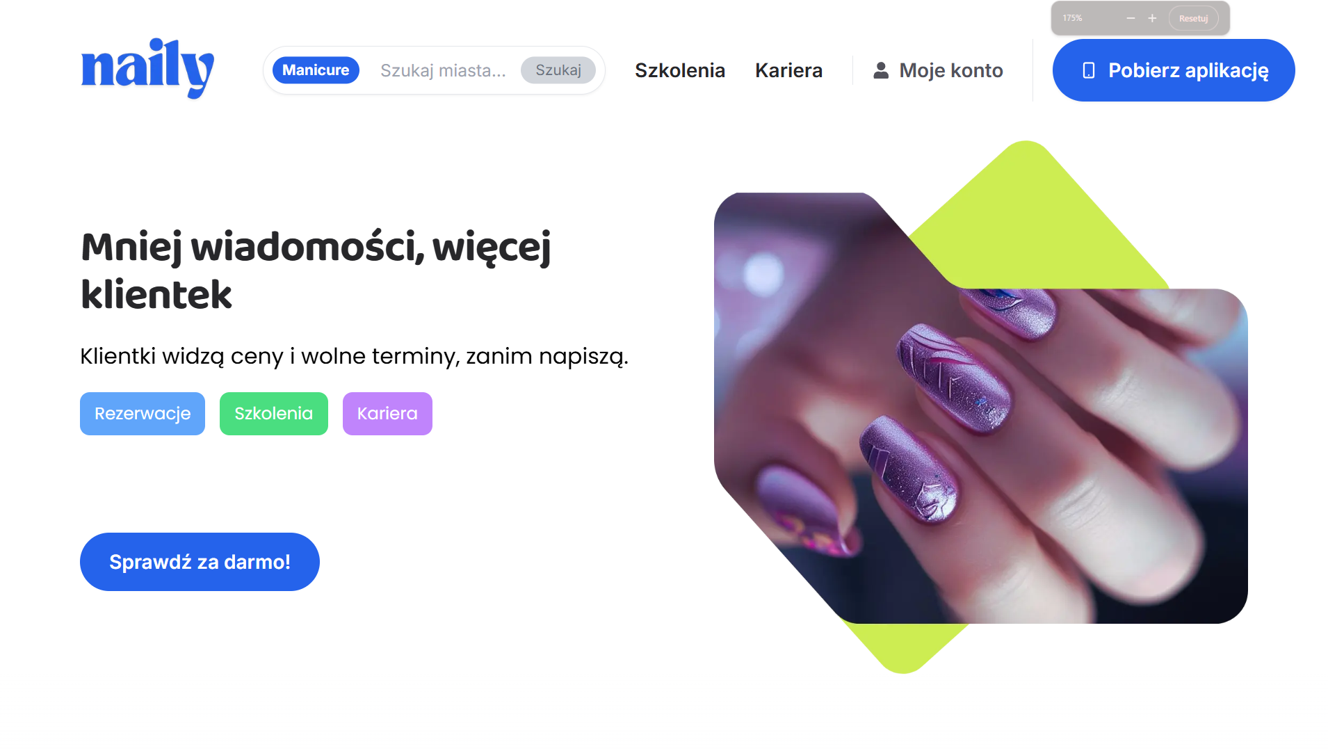 Naily platforma beauty - hero marketplace do rezerwacji manicure online