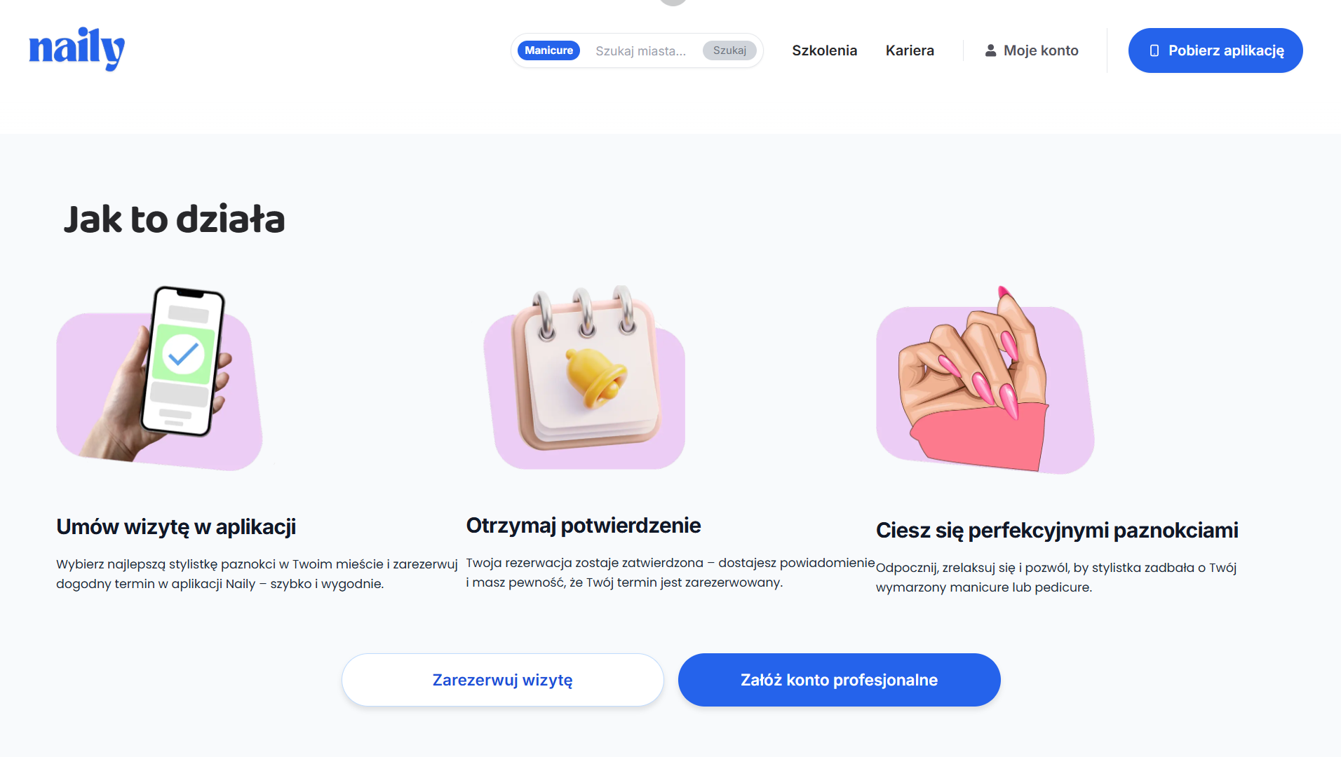 Jak działa Naily - proces rezerwacji wizyty u stylistki paznokci